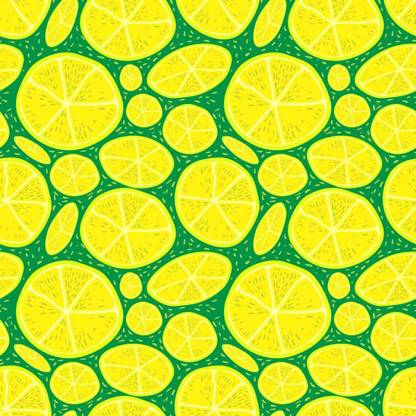 Çizgi film tarzında parlak, pürüzsüz bir desen. Bir dilim limon. Kumaş ve ambalaj kağıdı dekorasyonu için dekorasyon.