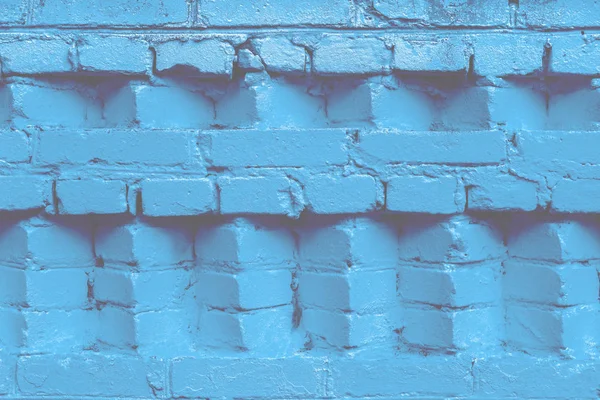 Blue Toned Foggy Brick Wall Texture Background Old Brick Wall — Stock Photo, Image