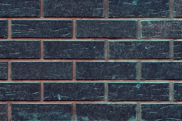 Czarny Piękny Nowy Stonowana Cegła Ściana Tekstury Tła Ciemne Cegły — Zdjęcie stockowe