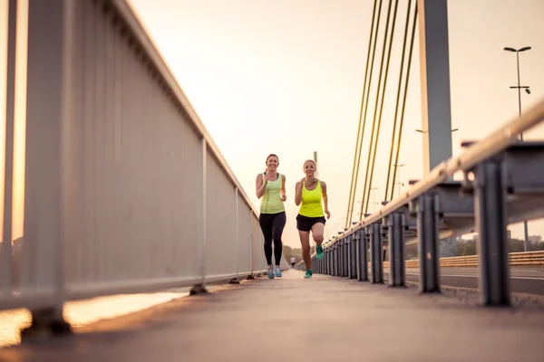 Evening jog in two — Stock Photo, Image