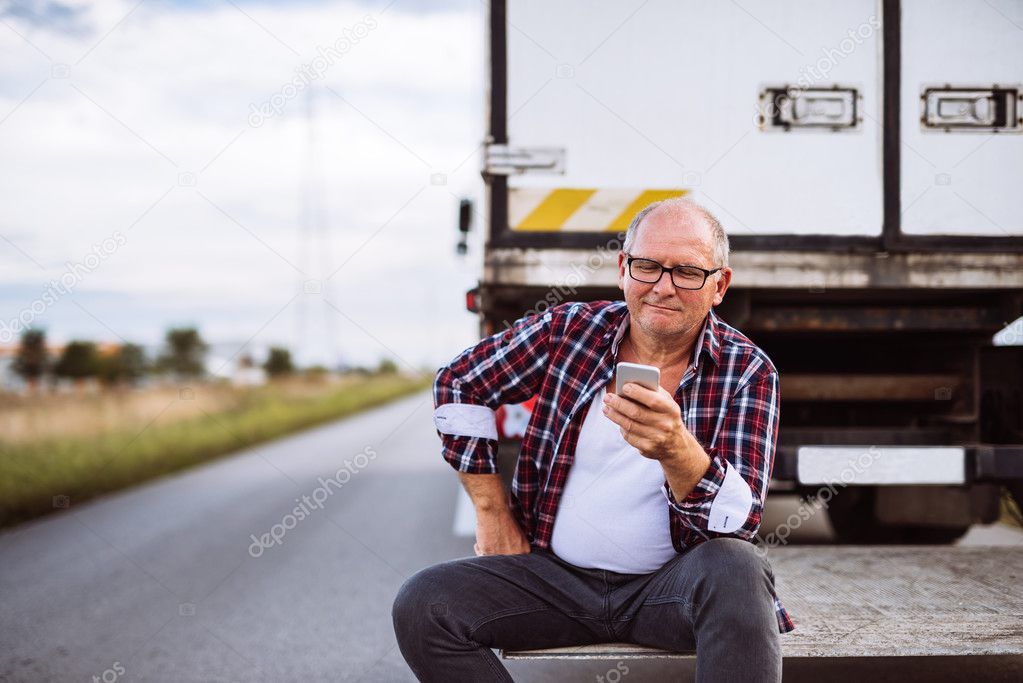 Checking his mobile