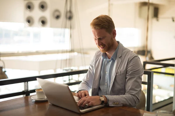 Working on a laptop — Stock Photo, Image