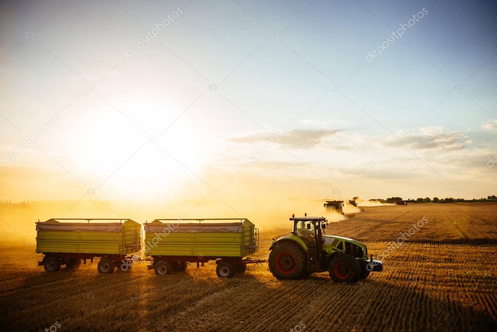 Tractor on a countyside