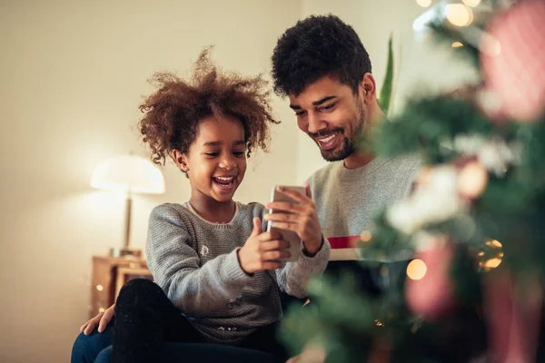 Selfie con papá — Foto de Stock