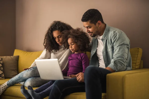 Watching cartoons together — Stock Photo, Image