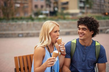 Enjoying an icecream