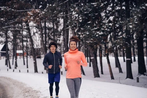 Sessione di fitness invernale — Foto Stock