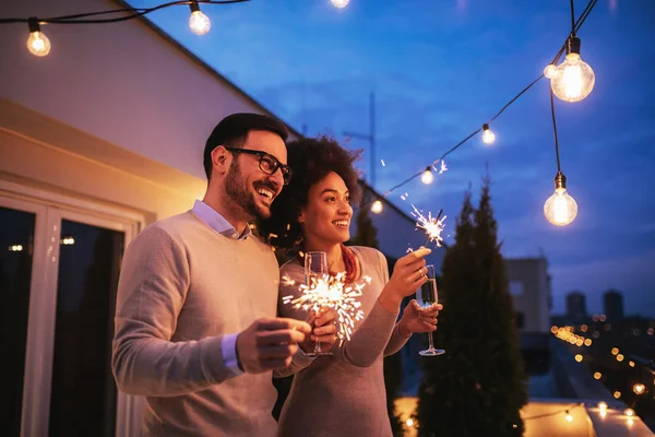 Evening balcony party — Stock Photo, Image