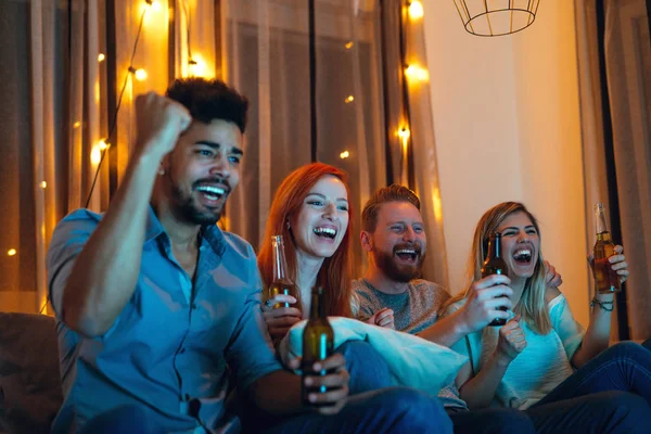Happy about game night! — Stock Photo, Image