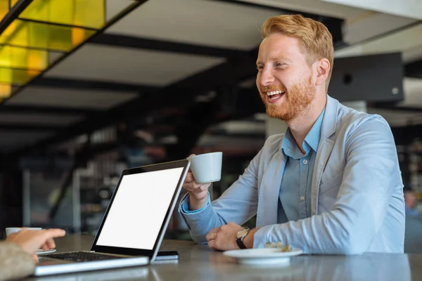 Coffee break and work — Stock Photo, Image