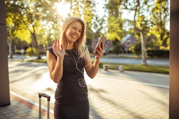 Effettuare una videochiamata — Foto Stock