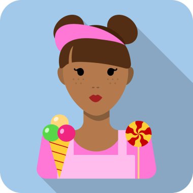 Tatlı satıcı kadın portresi