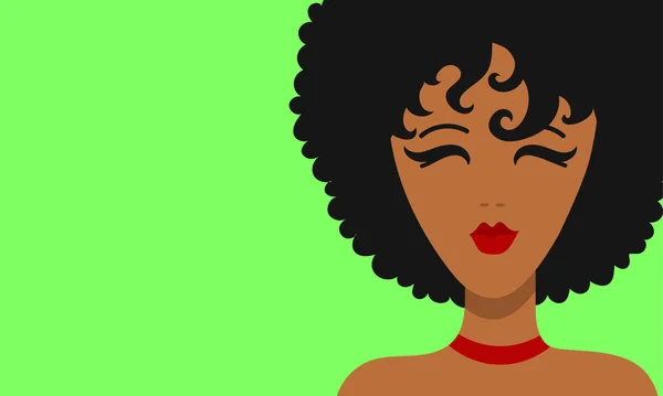 Retrato de uma menina negra com penteado afro —  Vetores de Stock