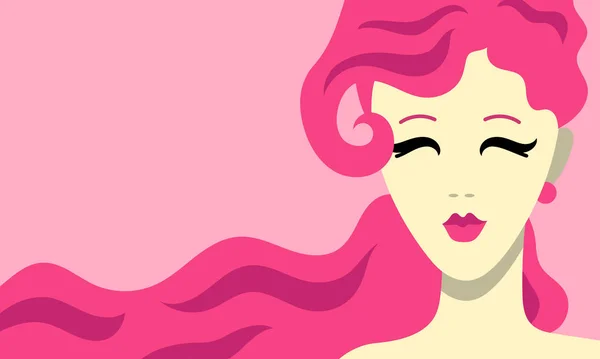 Портрет девушки с розовыми волосами — стоковый вектор
