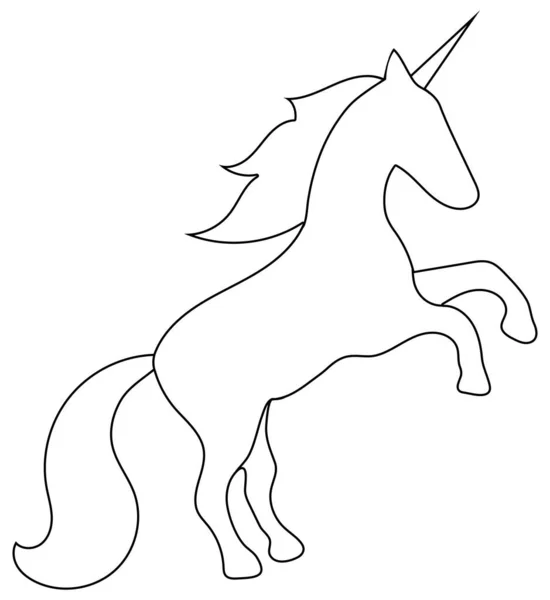 Vide Avec Contour Noir Gabarit Dessin Animé Silhouette Cheval Licorne — Image vectorielle