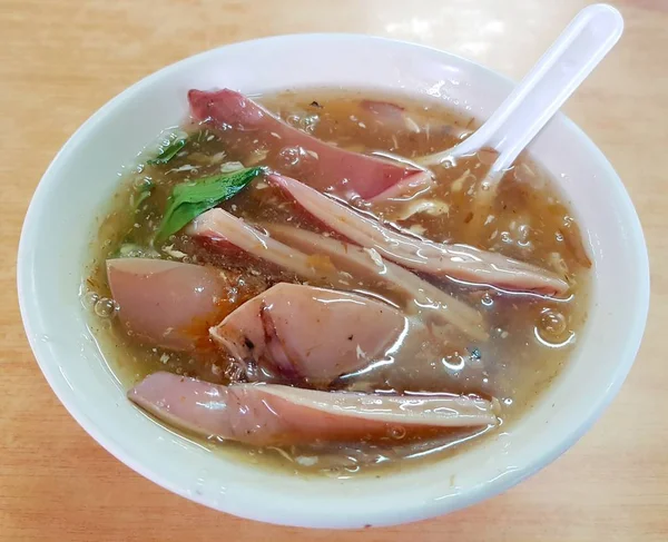 Sopa de potagem de lula close-up em Taiwan — Fotografia de Stock