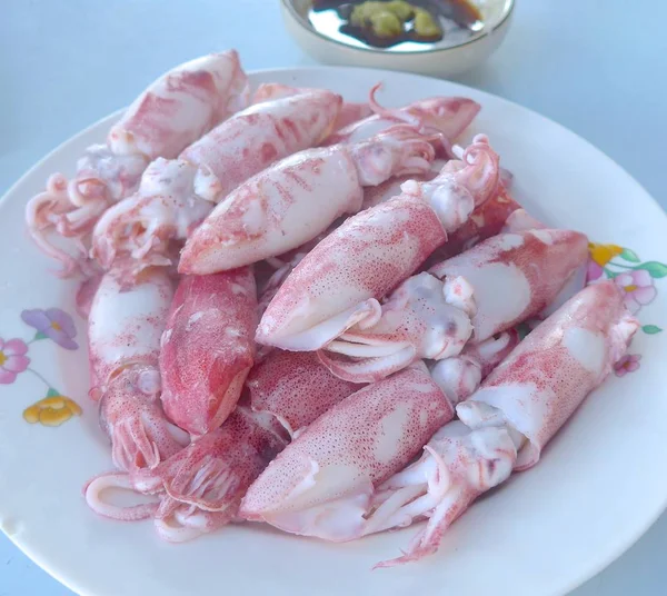 Neritic squid closeup at restaurant — Stock Photo, Image