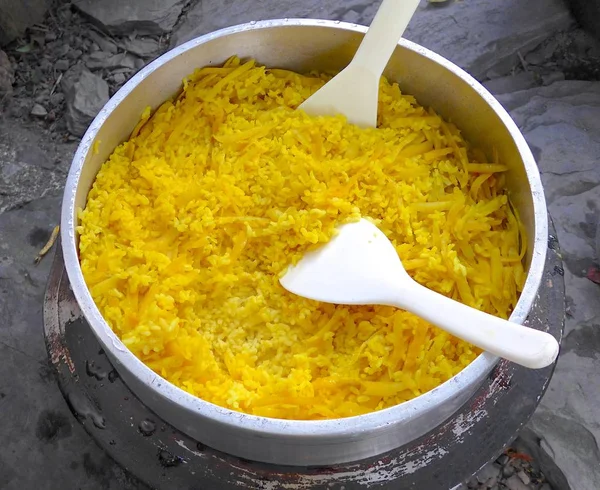 Turmeric rice closeup for dinner — Stock Photo, Image