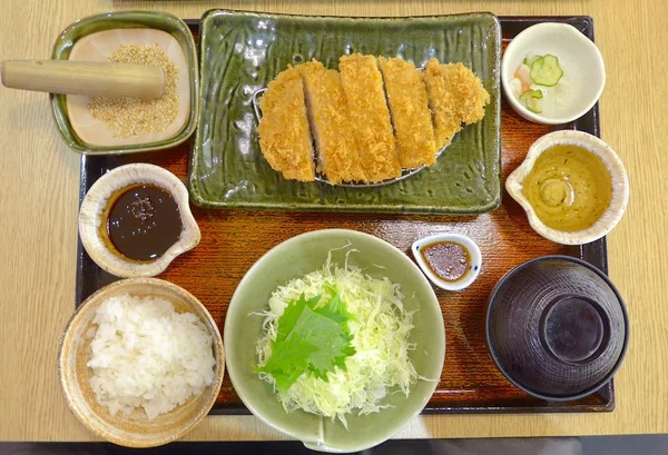 Japonês-estilo porco costeleta refeição closeup em Taiwan — Fotografia de Stock