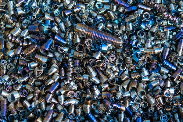 Industrial Waste Form Sharp Metal Chips Industrial Metal Debris — 图库照片