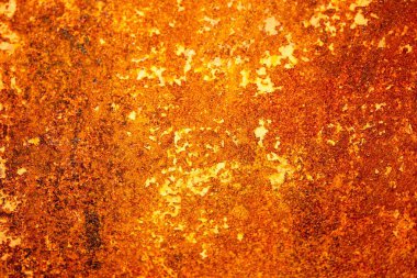 Paslı metal levha. Aşınmayla kaplı metal duvar..