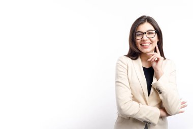 Gülümseyen Şirin Büro Memuru Hatununa Dokunuyor