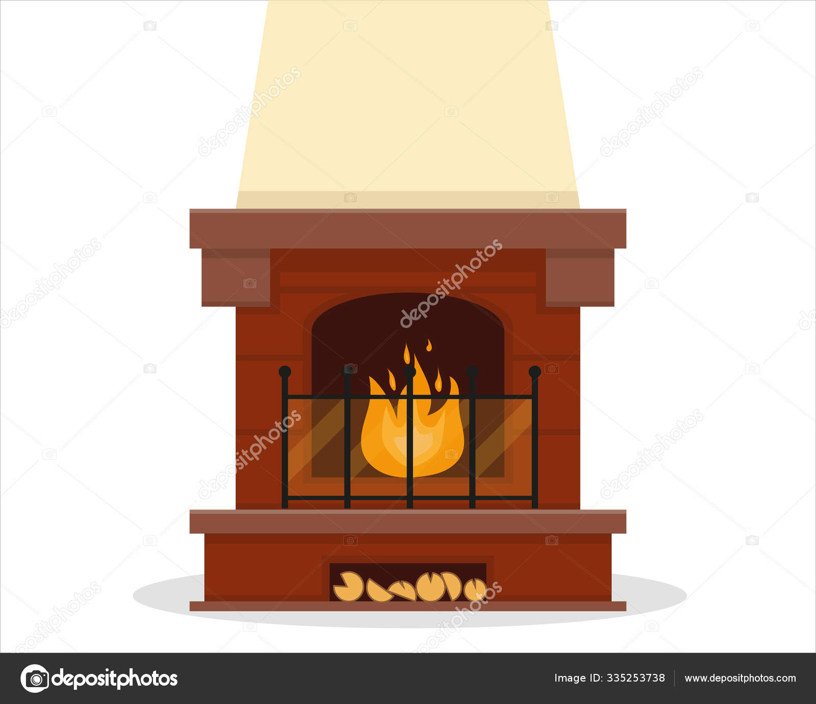 Chimenea ardiente con fuego — Vector de stock © Elena_Istomina #335253738