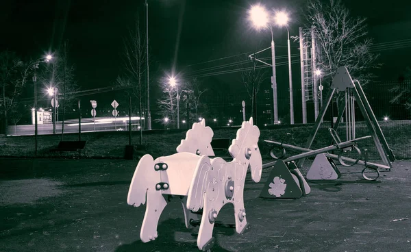 Desert Playground Night Low Light — Stock Photo, Image