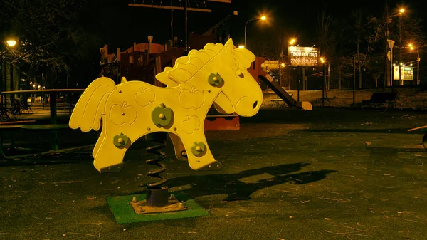 Wüstenspielplatz Bei Nacht Wenig Licht — Stockfoto