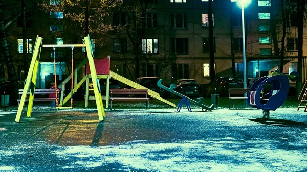 Empty Evening Playground Low Light — Stock Photo, Image