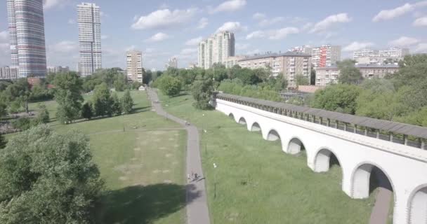 Penerbangan Atas Taman Sokolniki Timur Moskow — Stok Video