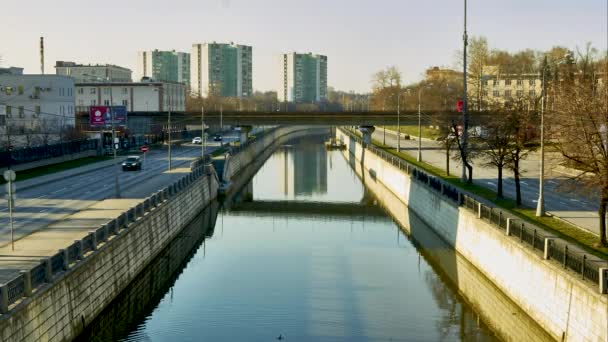 Timapse Dijk Yauza River Embankment 2020 Covid — Stockvideo