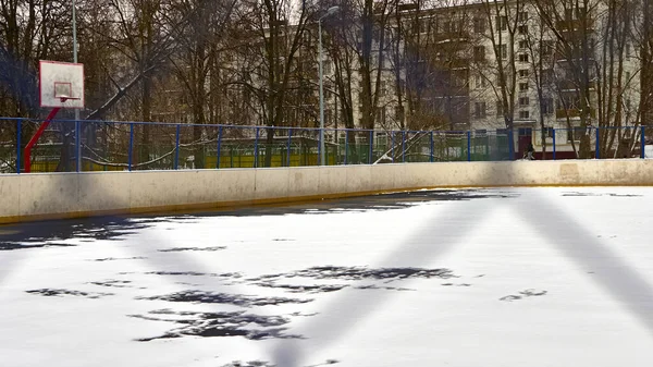 Leeg Sportveld Sneeuwkleur — Stockfoto