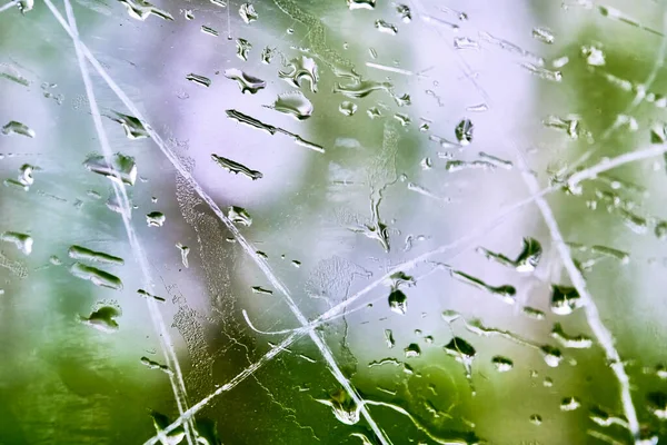 Macro Photo Water Droplets Glass — Stock Photo, Image
