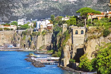 Yükseltilmiş görünümü Sorrento ve Napoli körfezindeki, İtalya