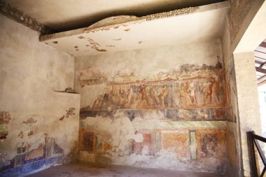 Pompei, İtalya: Antik Roma surları fresko resimler