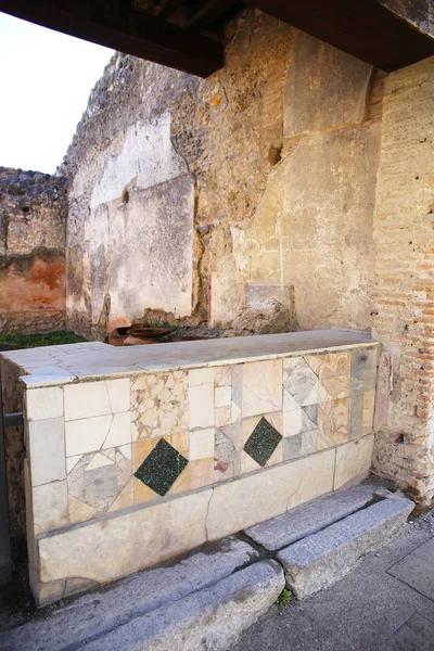 Ruinerna Den Antika Staden Pompeji Förstörda Vulkanutbrott Berget Vesuvio Italien — Stockfoto