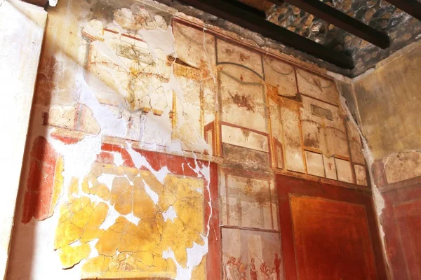 Pompeji Italien Fresco Målningar Gamla Romerska Murarna — Stockfoto