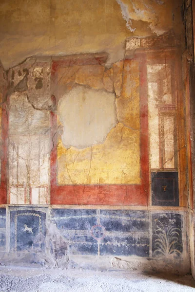 Pompeii, Italy: fresco paintings on ancient Roman walls - Stock Image ...