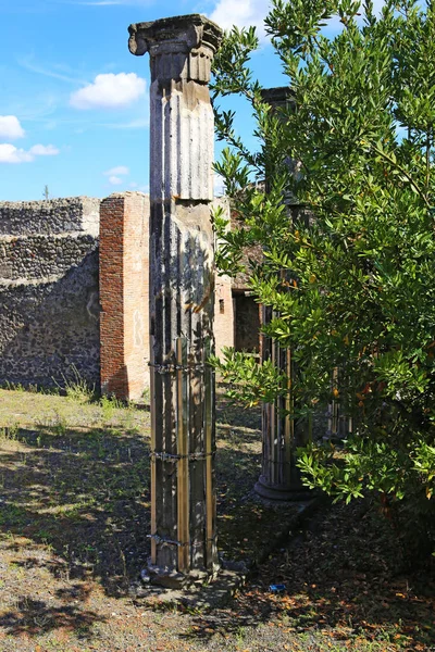 Talya Daki Vesuvio Dağı Nın Volkanik Patlaması Yüzünden Pompei Nin — Stok fotoğraf