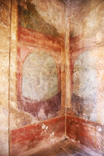 Pompeya Italia Pinturas Fresco Sobre Antiguas Murallas Romanas —  Fotos de Stock