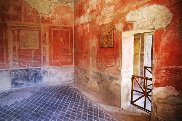 Pompeji Italien Fresco Målningar Gamla Romerska Murarna — Stockfoto