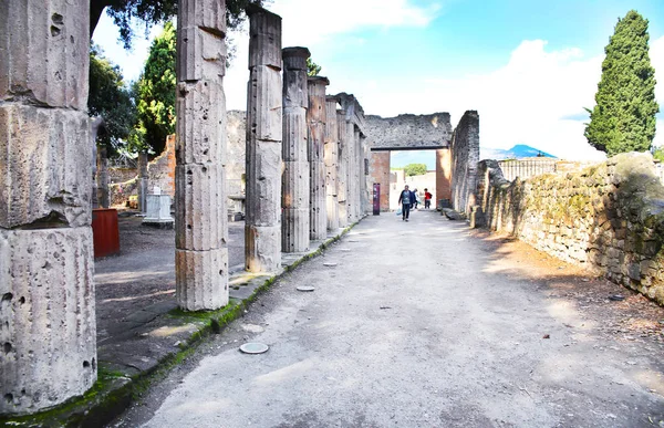 Руїни Стародавнього Міста Помпеї Зруйновані Виверженням Вулкану Везувіо Італія — стокове фото