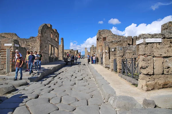 Ruïnes Van Oude Stad Pompeii Verwoest Door Vulkanische Uitbarsting Van — Stockfoto