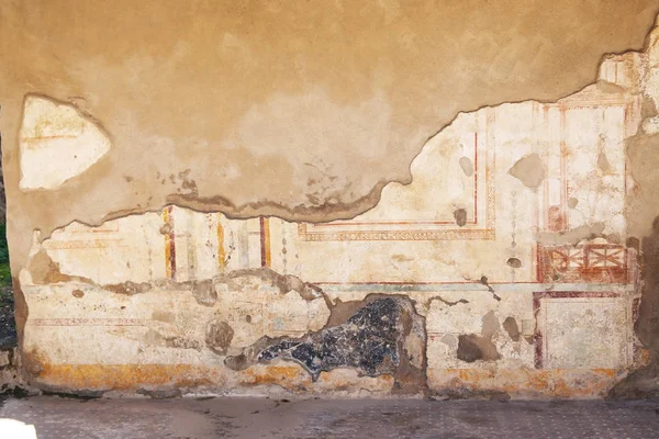 Pompeii, Italy: fresco paintings on ancient Roman walls - Stock Image ...