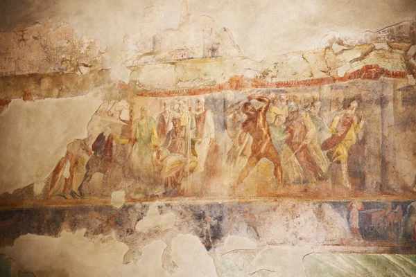 Pompeii, Italy: fresco paintings on ancient Roman walls