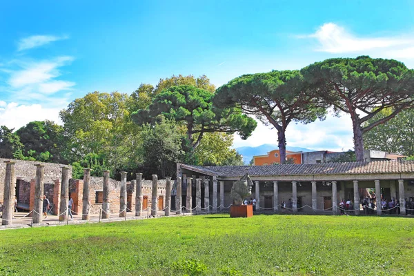 Ruinerna Den Antika Staden Pompeji Förstörda Vulkanutbrott Berget Vesuvio Italien Royaltyfria Stockbilder