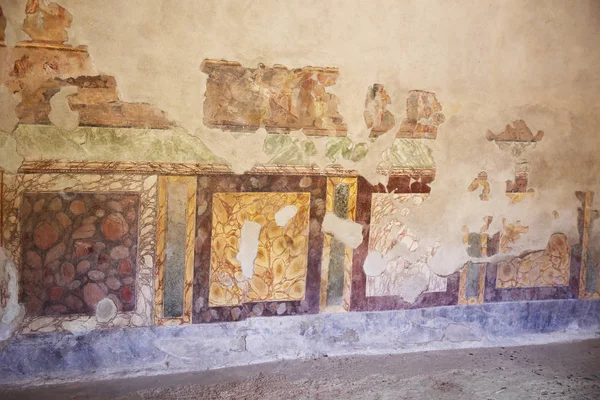 Pompeji Italien Fresco Målningar Gamla Romerska Murarna Royaltyfria Stockfoton