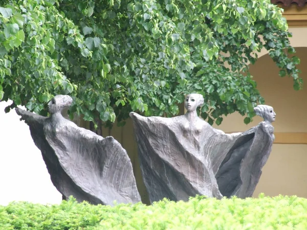 Jardín Franciscano Praga Monumento Los Fantasmas Bailarines — Foto de Stock