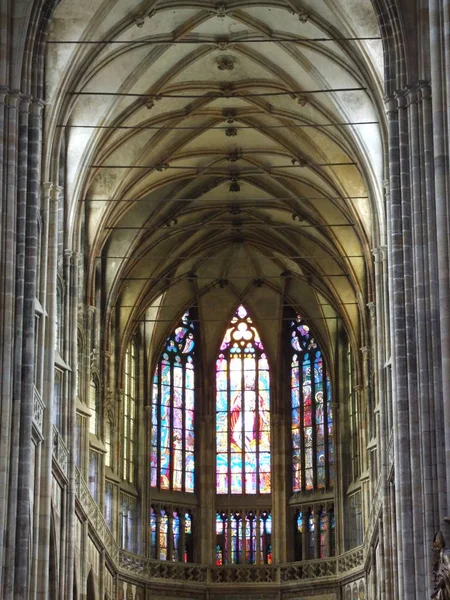 Les Voûtes Intérieures Cathédrale Catholique Prague — Photo